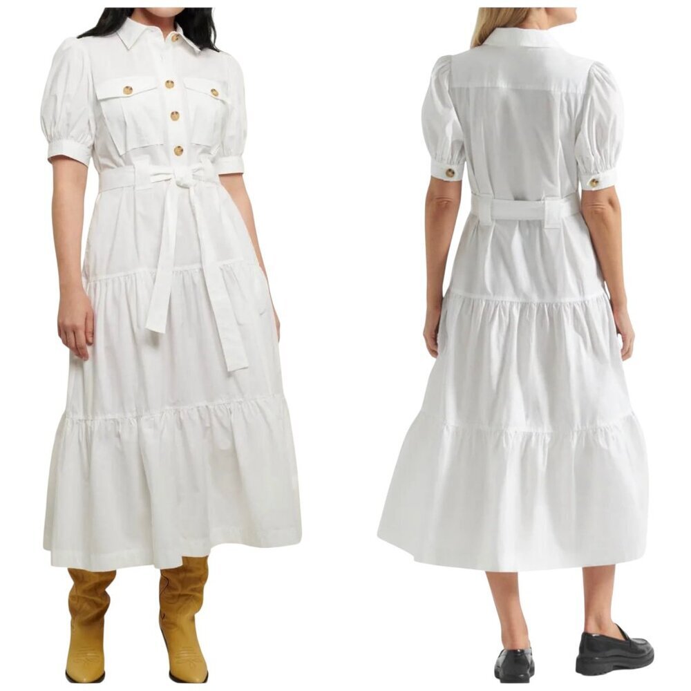 Derek Lam 10 Crosby Buffy Utility Shirt Dress White 00 NWT